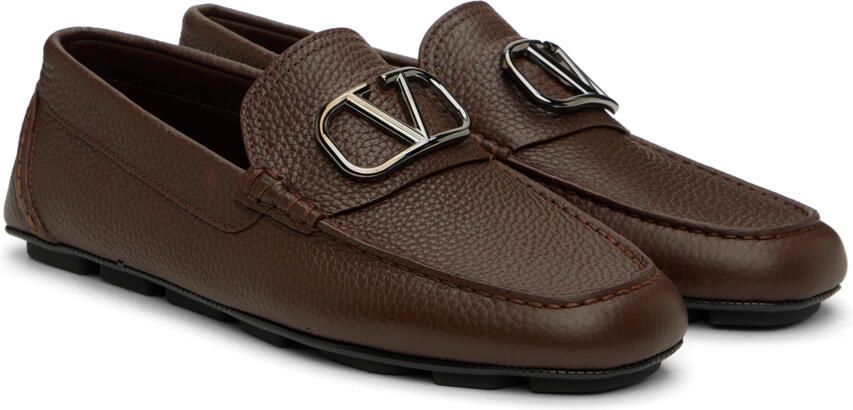 Valentino Garavani Brown Driving Loafers - Picture 2
