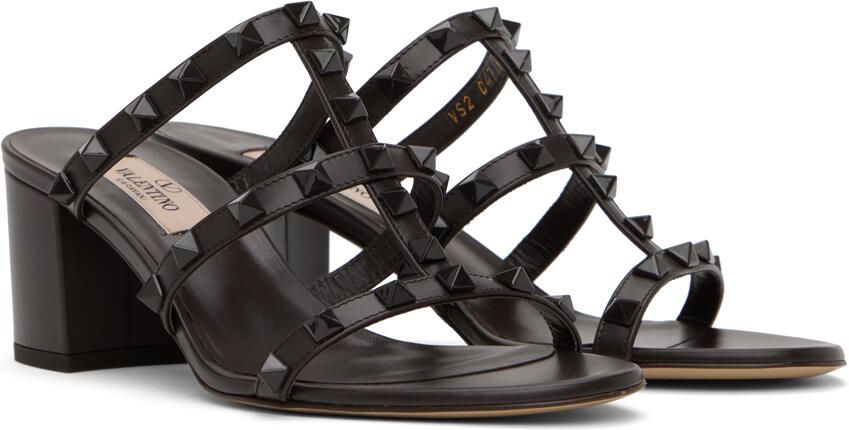 Valentino Garavani Brown Rockstud Heeled Sandals