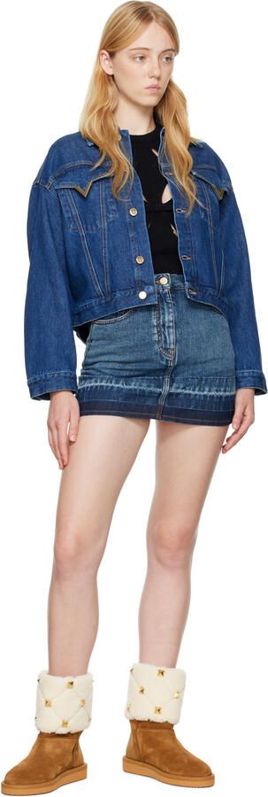 Valentino Garavani Brown Roman Stud Ankle Boots - Picture 4