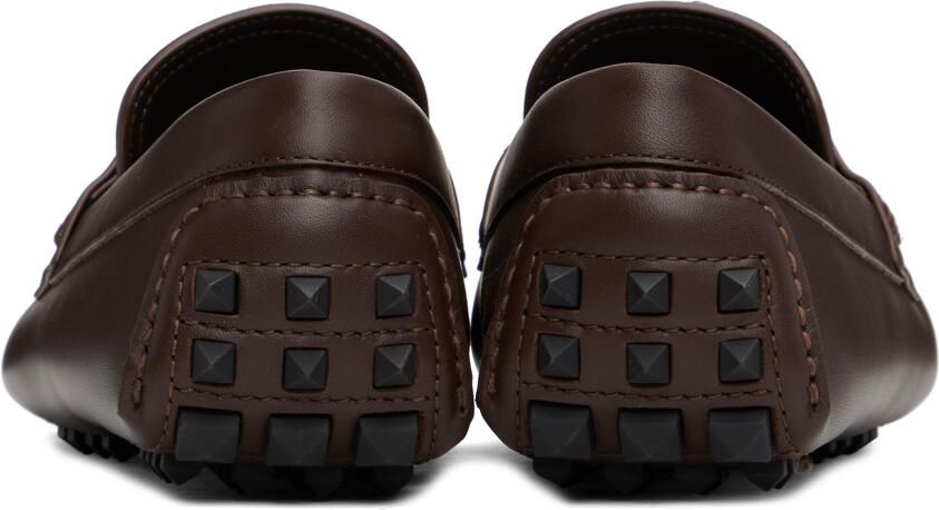 Valentino Garavani Brown Roman Stud Loafers