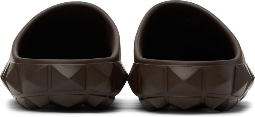 Valentino Garavani Brown Roman Stud Turtle Clogs