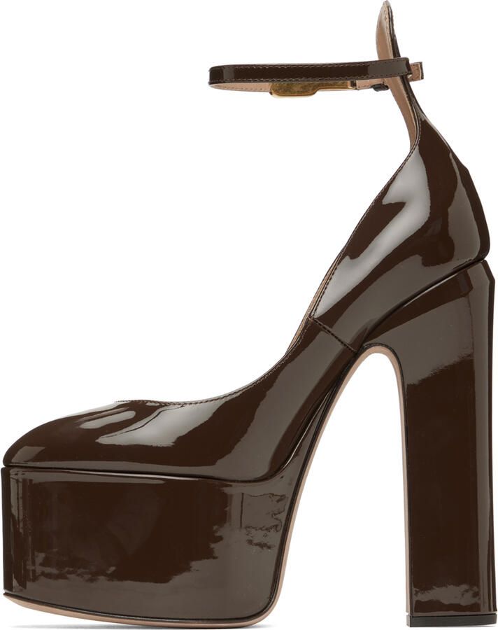 Valentino Garavani Brown Tan-Go Platform Heels