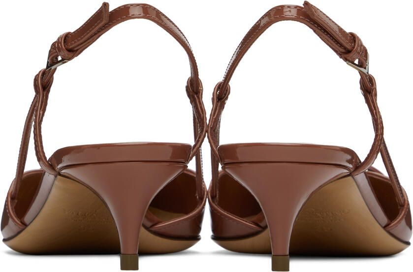 Valentino Garavani Brown VLogo Slingback Heels