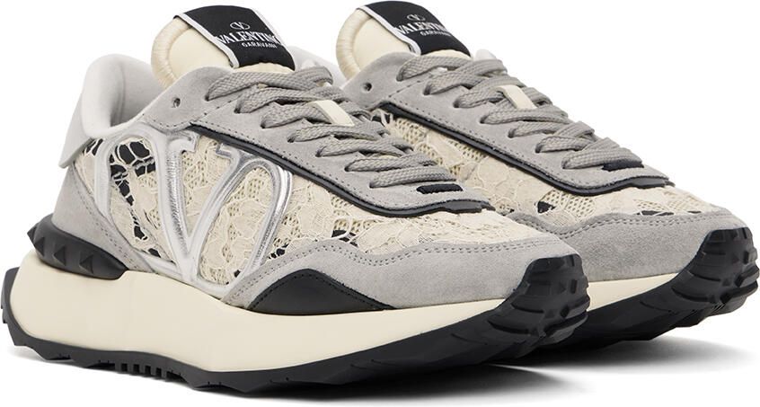 Valentino Garavani Gray Lacerunner Sneakers - Picture 2