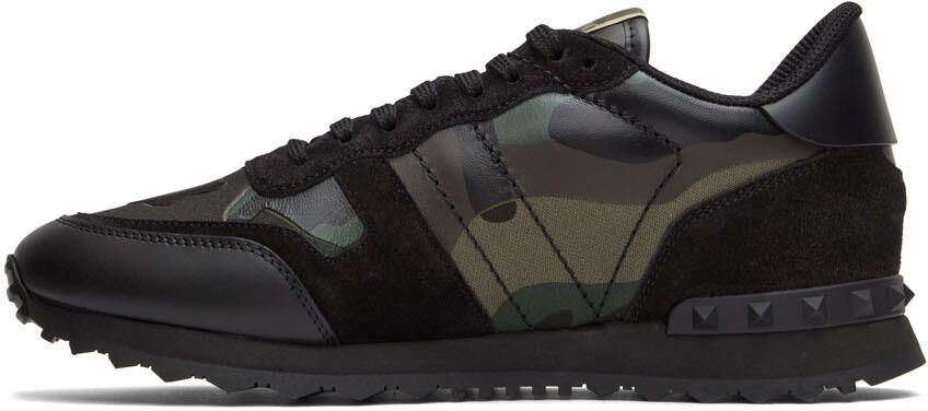 Valentino Garavani Green & Black Rockrunner Sneakers - Picture 3