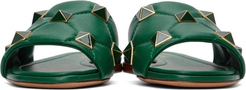 Valentino Garavani Green Roman Stud Slides - Picture 3