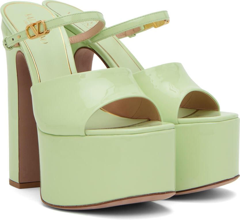 Valentino Garavani Green Tan-Go Heeled Sandals