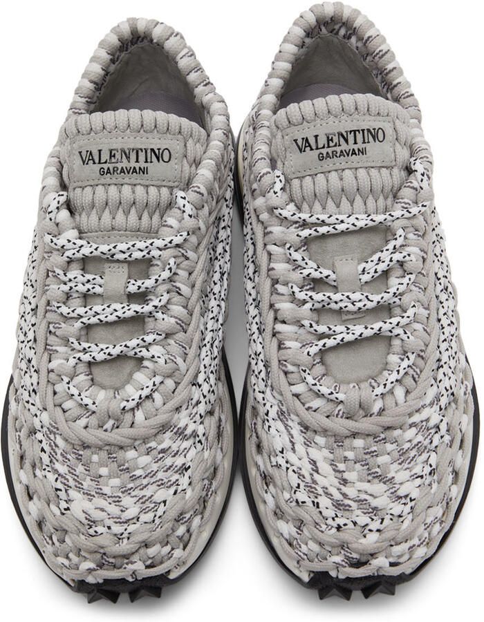 Valentino Garavani Grey Crochet Sneakers
