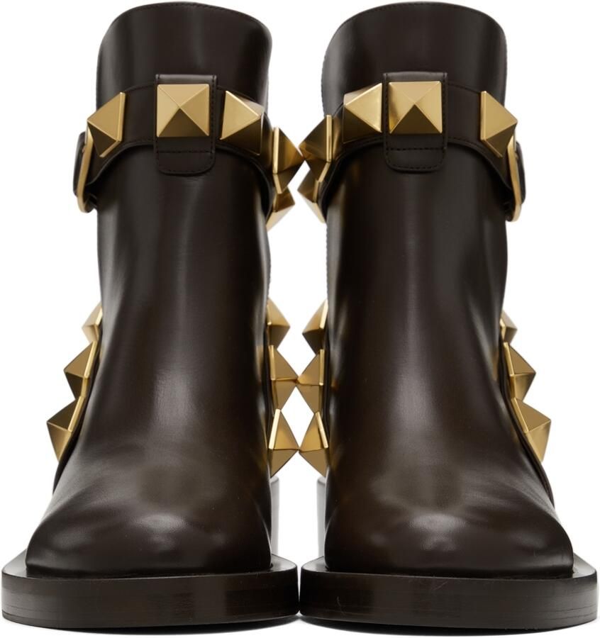 Valentino Garavani Leather Roman Stud Ankle Boots