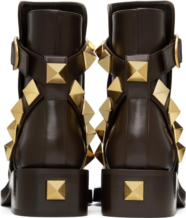 Valentino Garavani Leather Roman Stud Ankle Boots - Picture 2