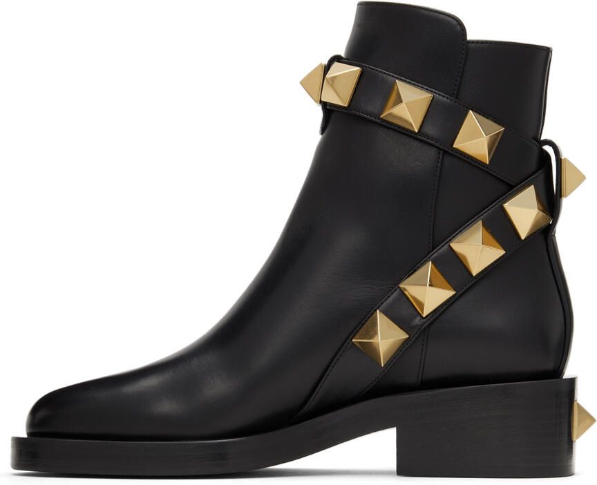Valentino Garavani Leather Roman Stud Boots - Picture 3
