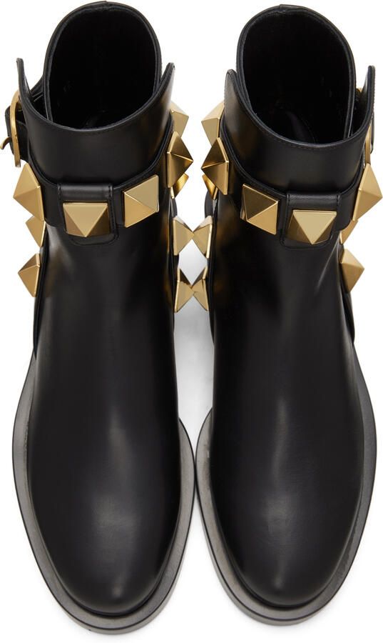 Valentino Garavani Leather Roman Stud Boots - Picture 4