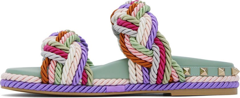 Valentino Garavani Multicolor Rockstud Sandals - Picture 3