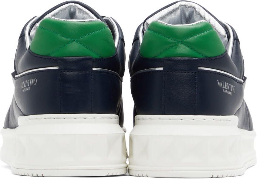 Valentino Garavani Navy & Gray One Stud Sneakers