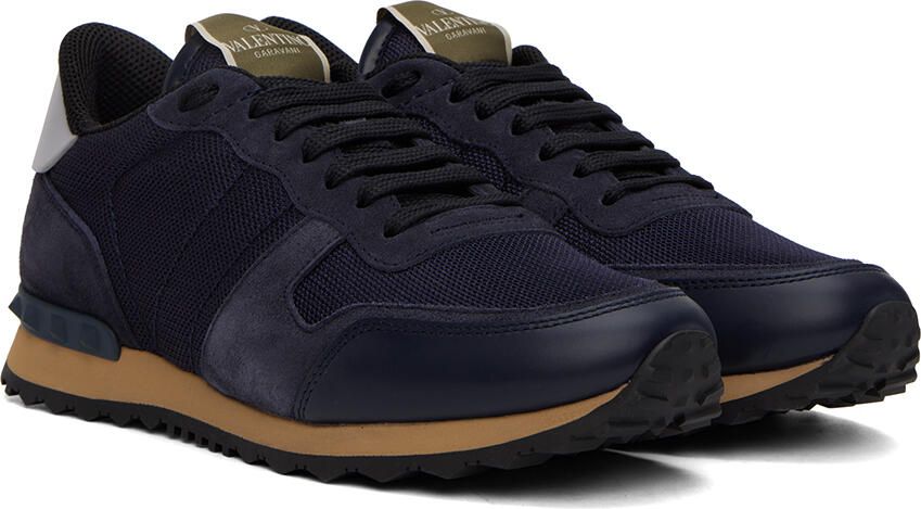 Valentino Garavani Navy Rockrunner Sneakers - Picture 2