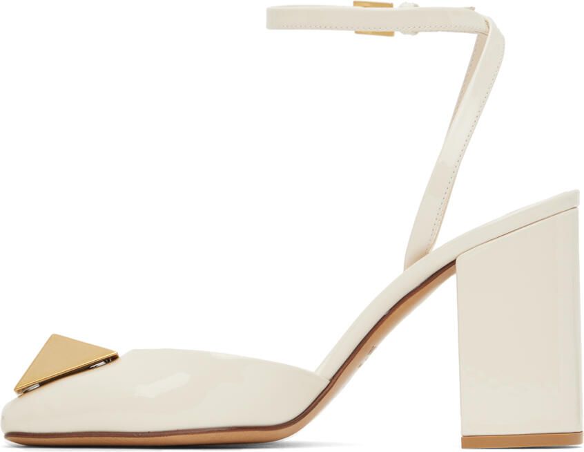 Valentino Garavani Off-White One Stud Heels - Picture 3