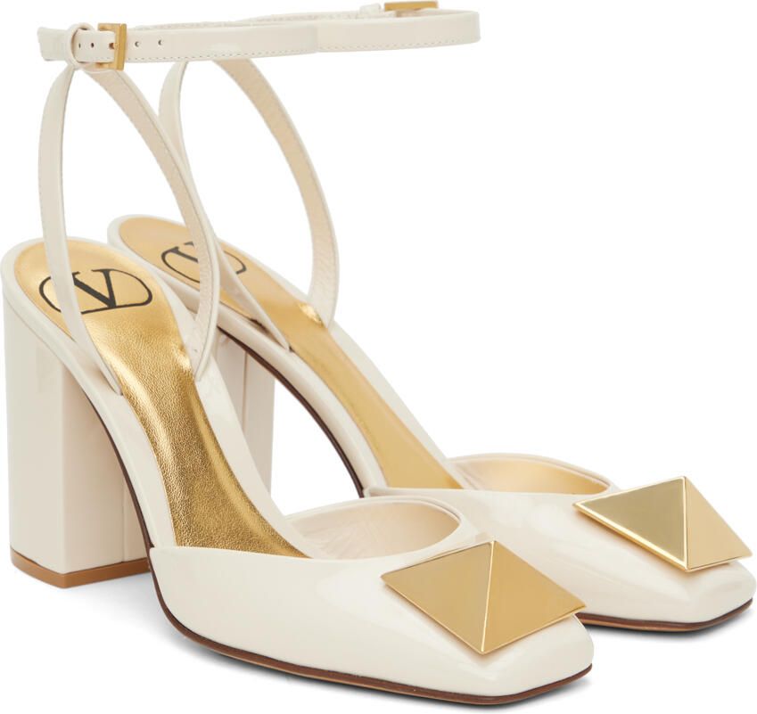 Valentino Garavani Off-White One Stud Heels - Picture 2