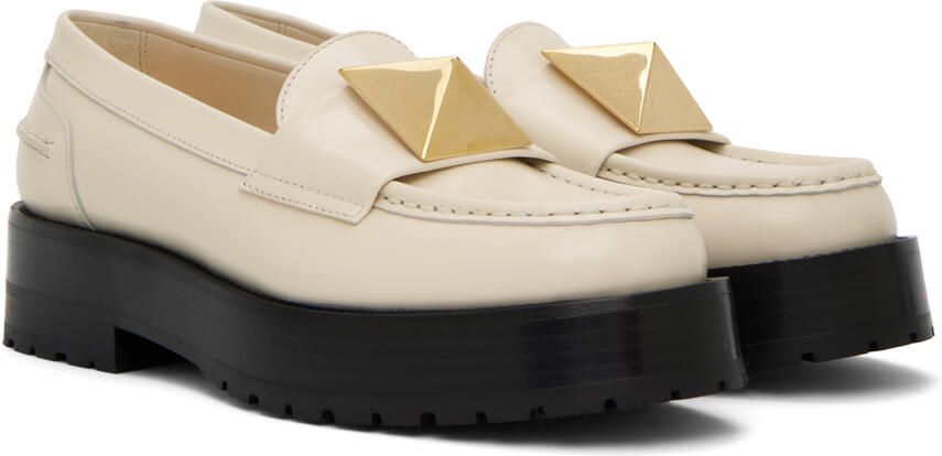 Valentino Garavani Off-White One Stud Loafers - Picture 2