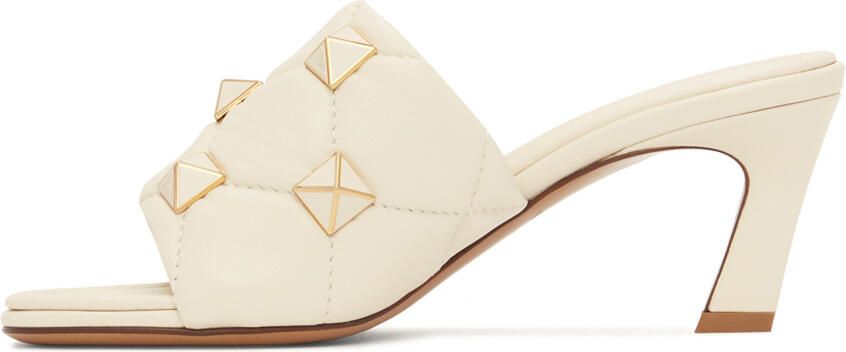 Valentino Garavani Off-White Quilted Heeled Sandals - Picture 3