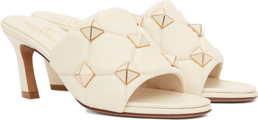 Valentino Garavani Off-White Quilted Heeled Sandals - Picture 2