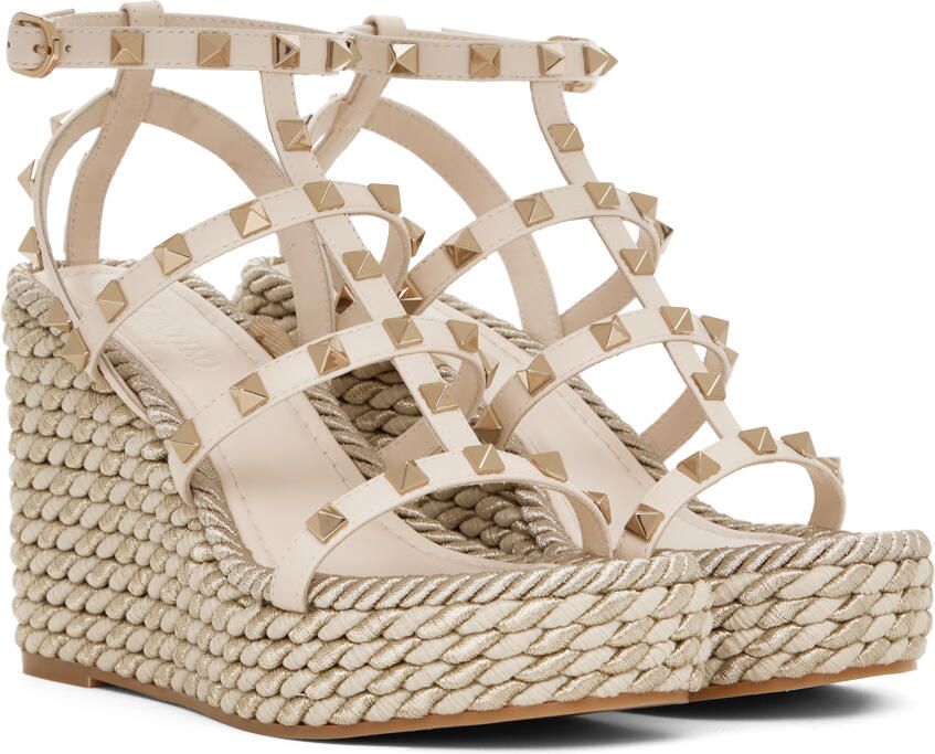 Valentino Garavani Off-White Rockstud 95 Heeled Sandals - Picture 2