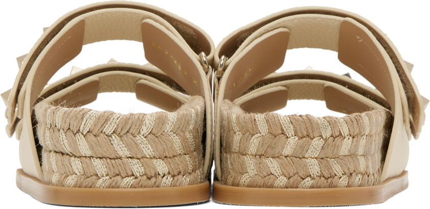 Valentino Garavani Off-White Rockstud Flat Sandals - Picture 2