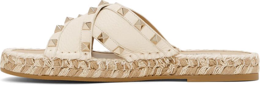 Valentino Garavani Off-White Rockstud Slide Sandals - Picture 4