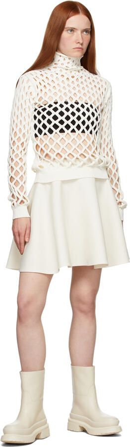 Valentino Garavani Off-White Roman Stud Ankle Boots - Picture 4