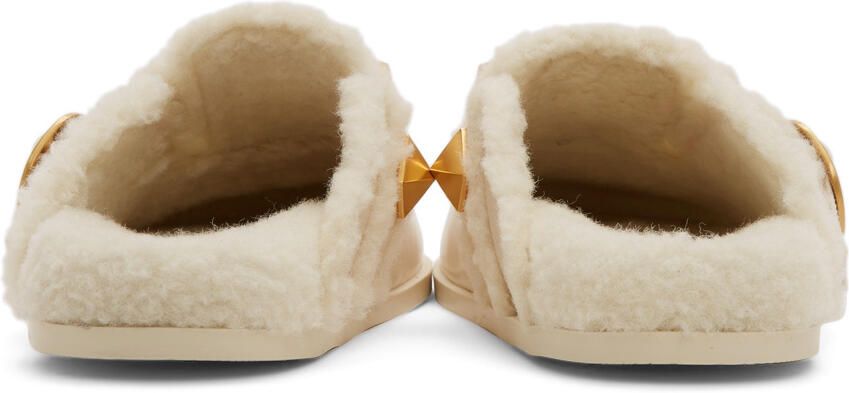 Valentino Garavani Off-White Roman Stud Mule Loafers - Picture 3