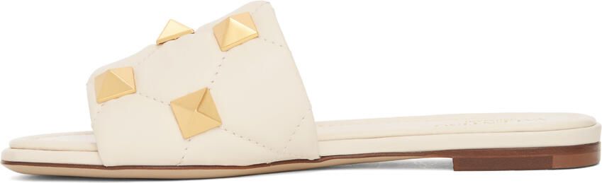 Valentino Garavani Off-White Roman Stud Sandals - Picture 4