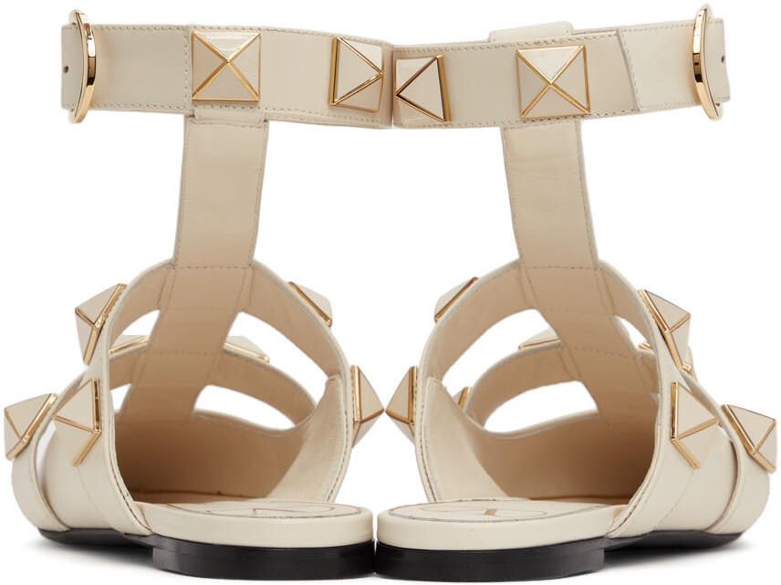 Valentino Garavani Off-White Roman Stud Slippers - Picture 2