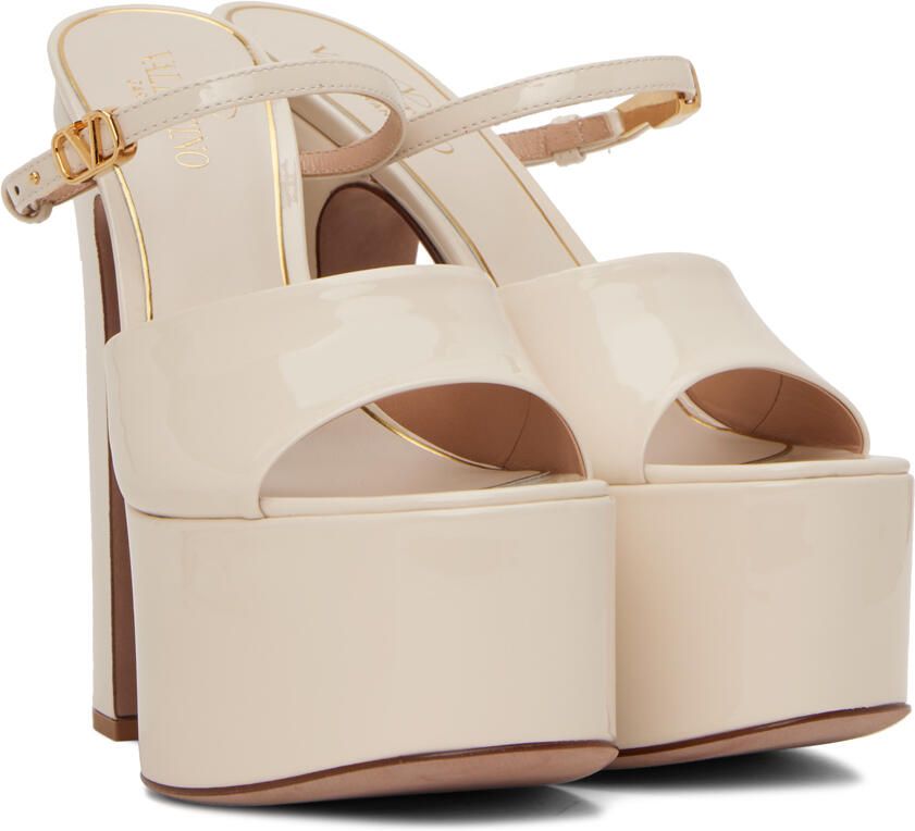 Valentino Garavani Off-White Tan-Go Heeled Sandals - Picture 2