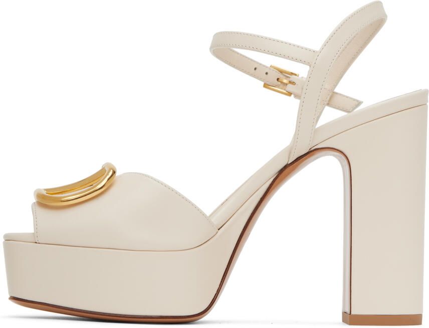 Valentino Garavani Off-White Vlogo Platform Sandals - Picture 3