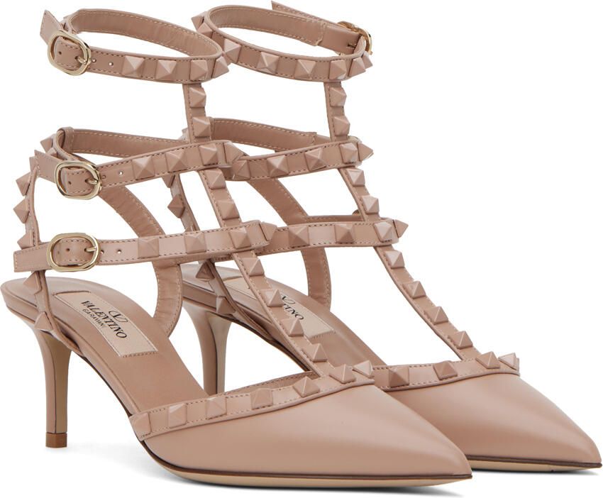 Valentino Garavani Pink Caged Rockstud Heels - Picture 2