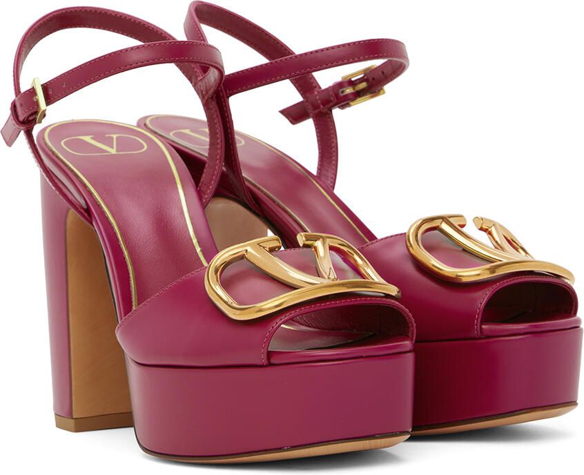 Valentino Garavani Pink Platform Heeled Sandals - Picture 2