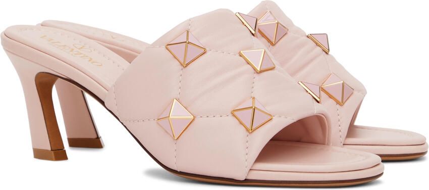Valentino Garavani Pink Quilted Heeled Sandals - Picture 2