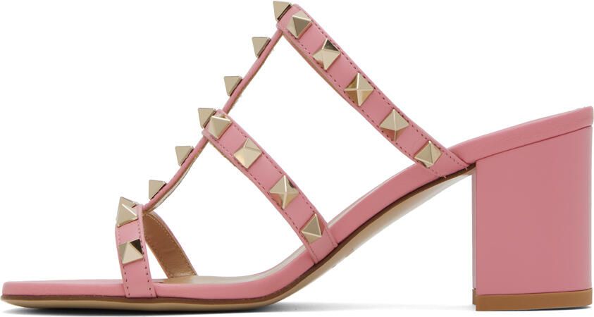 Valentino Garavani Pink Rockstud 60 Heeled Sandals - Picture 3