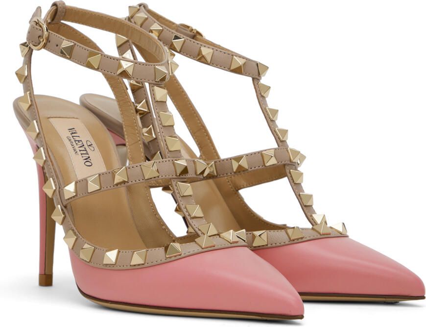 Valentino Garavani Pink Rockstud Cage Heels