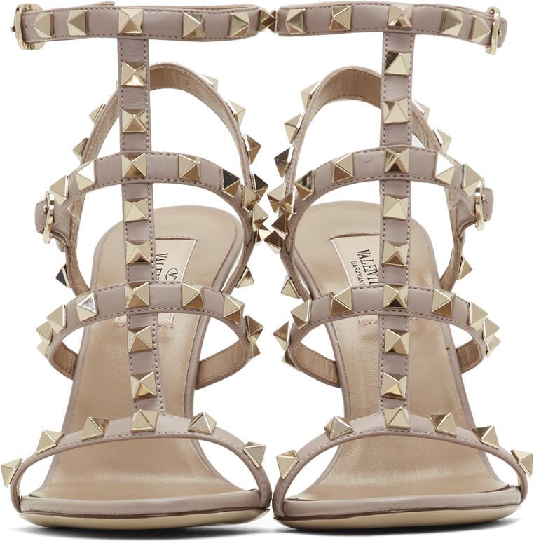 Valentino Garavani Pink Rockstud Cage Sandals - Picture 3