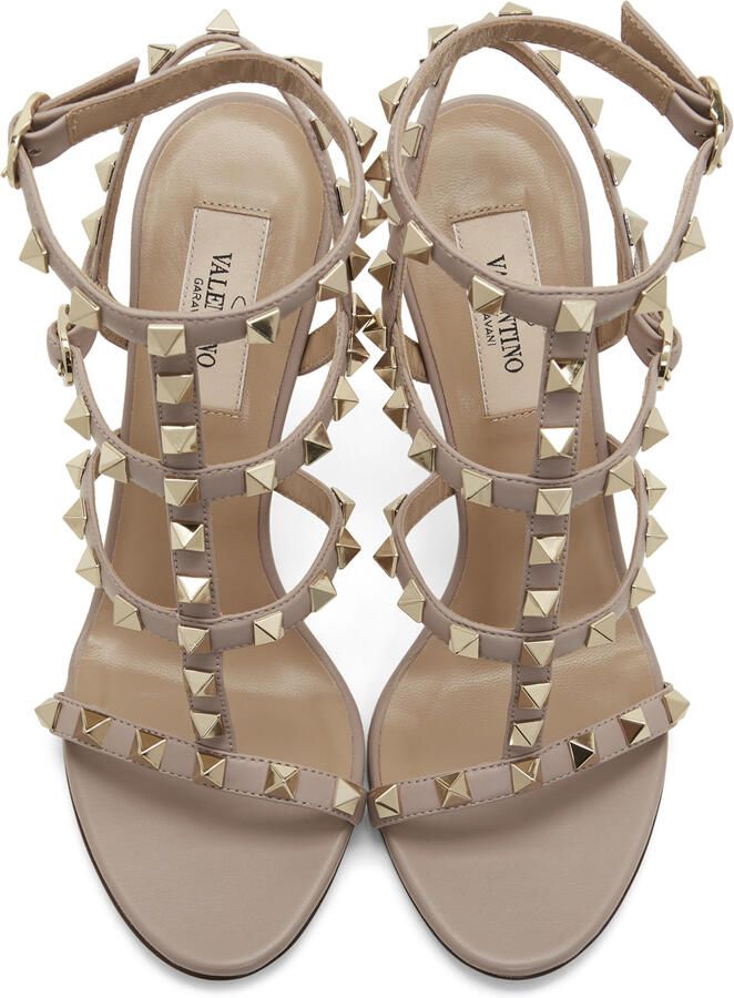 Valentino Garavani Pink Rockstud Cage Sandals - Picture 2