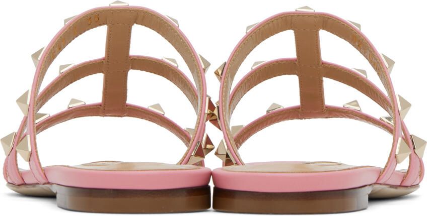Valentino Garavani Pink Rockstud Flat Sandals