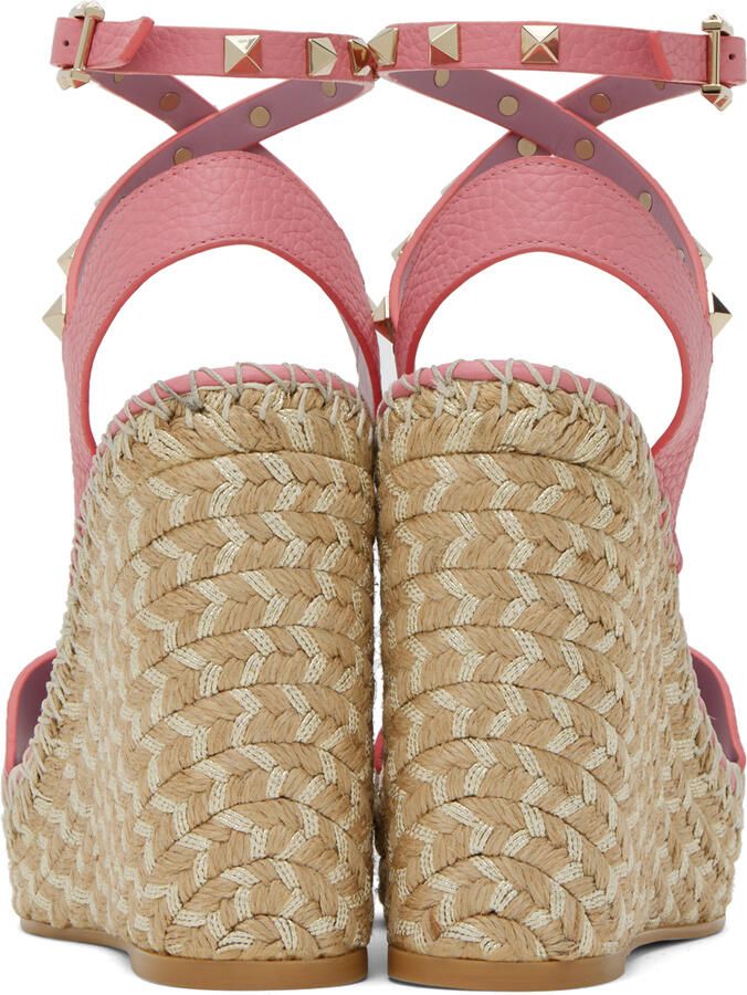 Valentino Garavani Pink Rockstud Heeled Sandals - Picture 3