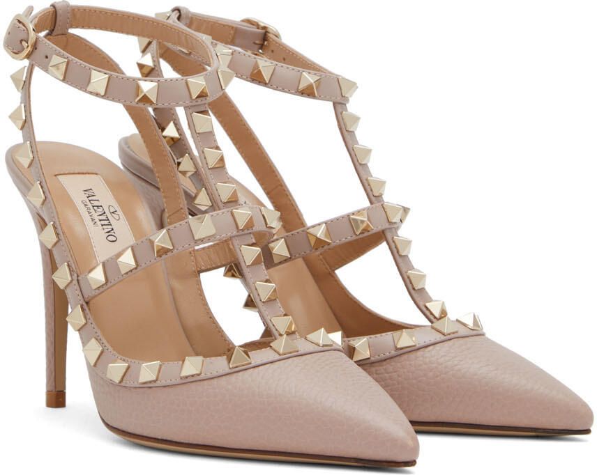 Valentino Garavani Pink Rockstud Heels - Picture 2
