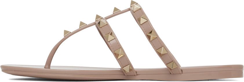 Valentino Garavani Pink Rockstud Sandals - Picture 4