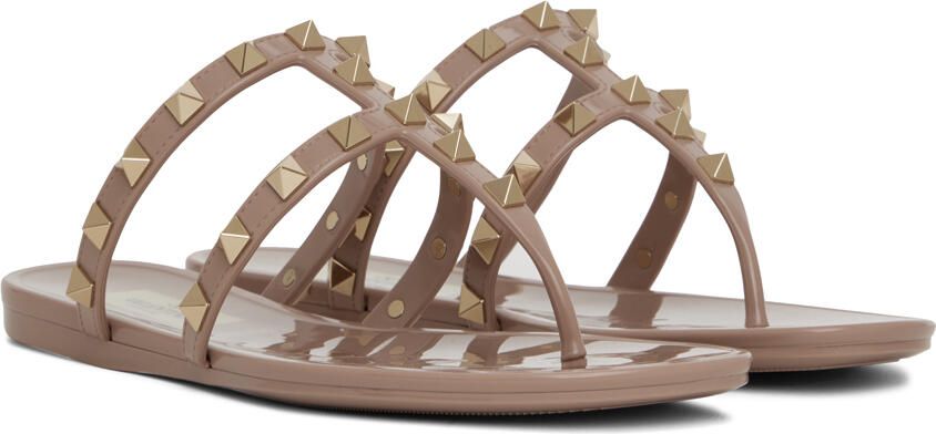Valentino Garavani Pink Rockstud Sandals - Picture 2