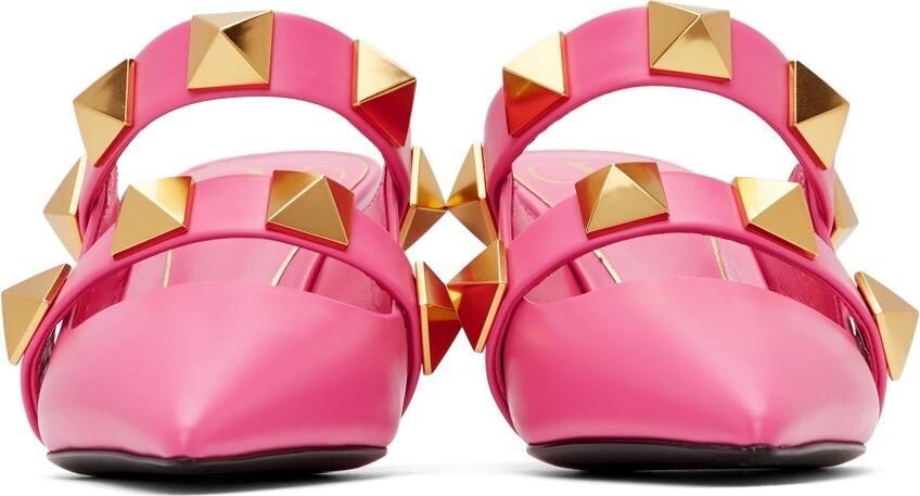 Valentino Garavani Pink Roman Stud 65 Heels - Picture 3