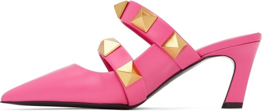 Valentino Garavani Pink Roman Stud 65 Heels - Picture 4