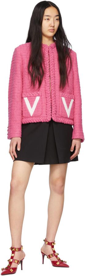 Valentino Garavani Pink Roman Stud Heels - Picture 4