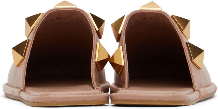 Valentino Garavani Pink Roman Stud Slippers - Picture 2