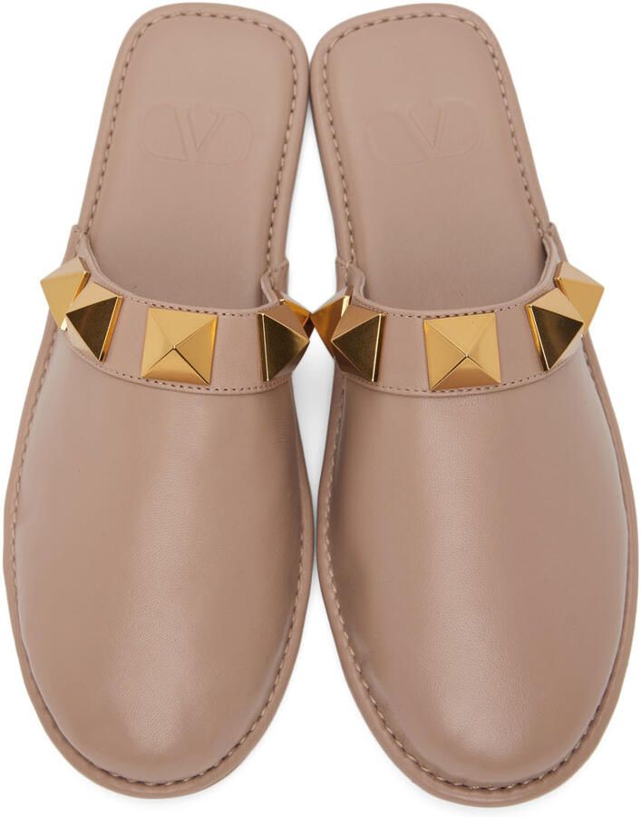 Valentino Garavani Pink Roman Stud Slippers